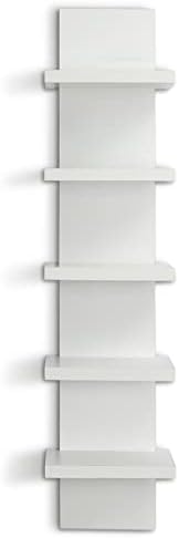 Bloddream 5 Tier Floating Wall Shelves White 31 x 72 x 55