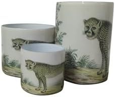 BIDK Home Large Glass Leopard Votive Candle Holder - 6 Inch