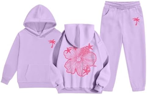 Kids Boys Girls Flower Print Outfit Set
