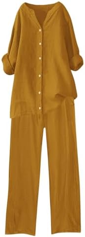 TTBDWiian 2 Piece Linen Short Set for Women