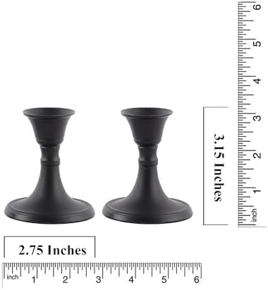 Relly Black Taper Candlestick Holders Set of 2