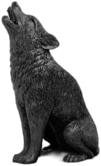 Gothic Ulula Noctis Black Howling Wolf Candle Stick Holder