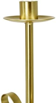 Remenna Bow Taper Candle Holders Set of 2 Gold