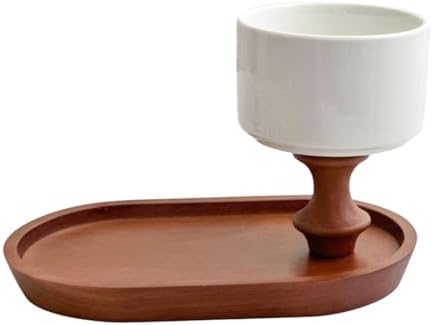FytStycale 220ml Ceramic Candle Container with Wood Tray 1