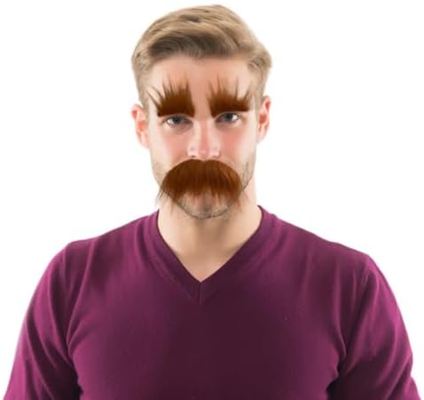 ikasus Brown Mustache Eyebrow Kit for Halloween Costumes