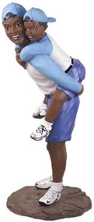 Ebony Treasures Positive Image Father and Son Figurine 95 Tall 1