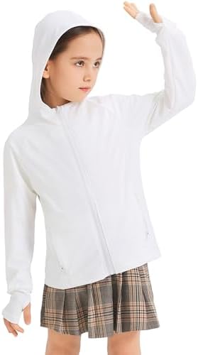 Fdqin Kids UPF50 Sun Protection Hoodie for Girls Boys