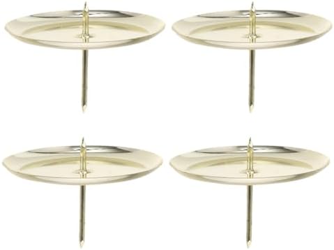 Alipis 4pcs Gold Candle Holder with Wreath Design