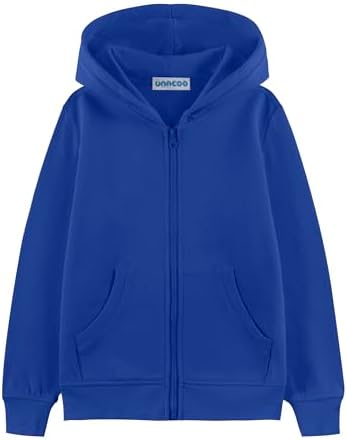 UNACOO Zip Up Hoodie Kids 3-12 Years Soft Fleece Sweatshirt