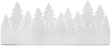 AuldHome Design Christmas Tree Galvanized Tray White
