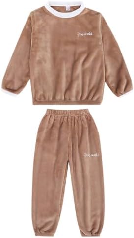 Winter Flannel Sweatshirt Set for Toddler Boy and Girl