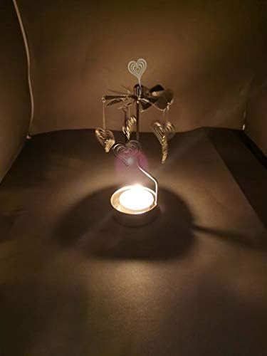 Rotary Candle Holder Spinning Metal Heart Gift