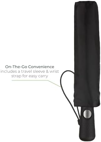 Totes Folding Golf Umbrella with UV Protection Auto OpenClose 54-Inch Black