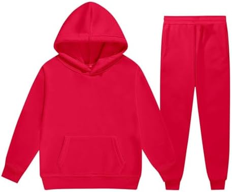 Kids Spring Sweatshirt Sweatpants Set for Girls Boy Red
