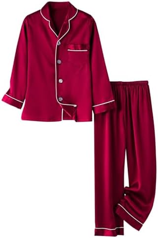 Kids Satin Pajama Set 2Pcs for Boys Girls