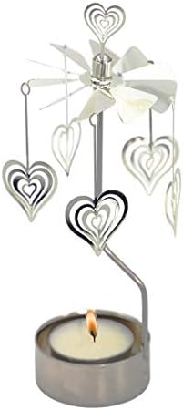 Rotary Candle Holder Spinning Metal Heart Gift