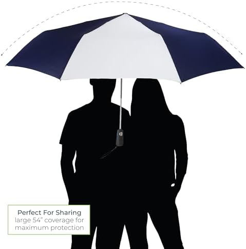 Totes Folding Golf Umbrella with UV Protection Auto OpenClose 54-Inch Black