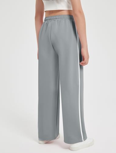 EXARUS Girls Wide Leg Sweatpants with Pockets 6-14Y