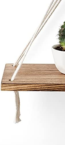 Mkono Macrame Floating Shelf Set of 2 Boho Wall Decor