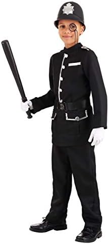 Kids British Bobby Costume with Jacket Pants Belt Hat and Monocle