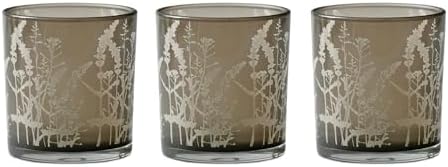 Wildflower Glass Votive Candle Holders Set of 3