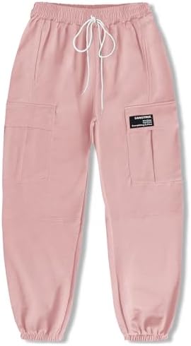 SANGTREE Girls Drawstring Cargo Jogger Pants