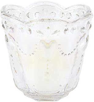 Iridescent Scallop Trim Candle Holders - 6 Pieces Wedding Decor