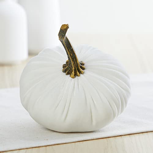 Set of 4 Small Velvet Pumpkins for Home Decor