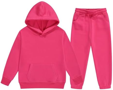 Kids Solid Sweatshirt Sweatpants Set for 0-3 Months