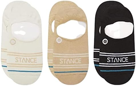Stance Mens Basic No Show Socks 3 Pack Large Cream 1