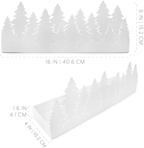 AuldHome Design Christmas Tree Galvanized Tray White