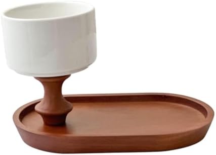 FytStycale 220ml Ceramic Candle Container with Wood Tray 1