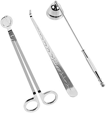 Harapu 3 in 1 Candle Accessory Set - Silver Stainless Steel