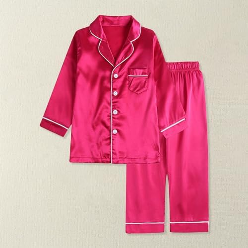 Unisex Satin Pajamas Set for Kids - Soft Breathable Machine Washable