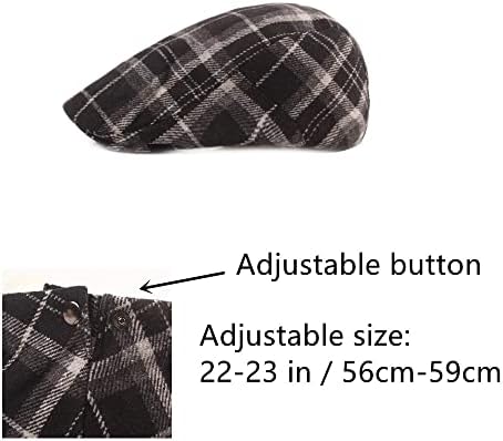 GONGKANGYUAN Plaid Newsboy Hat Adjustable Vintage