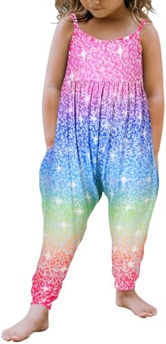 Yousie Toddler Girls Floral Dinosaur Jumpsuit
