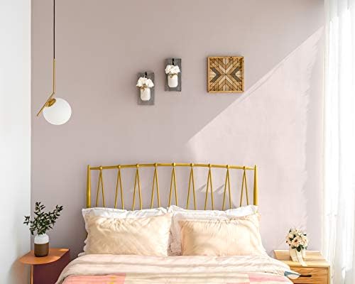 Mkono Rustic Wall Sconces Set of 2 with Mason Jars and Fairy Lights