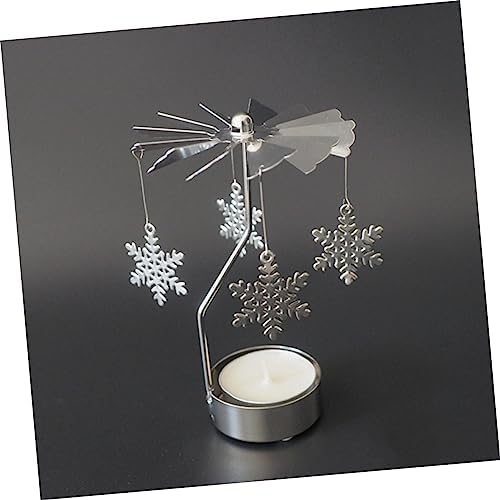 Rotating Candlestick with Snowflake Windmill Design