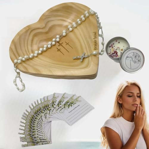 NULAOBA Heart-Shaped Prayer Bowl with Card and Candle
