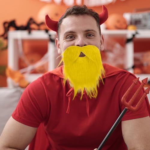 ikasus Orange Fake Beard Mustache Costume for Kids and Men