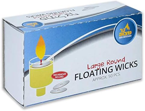 Ner Mitzvah Replacement Wicks for Oil Cups 50 Count