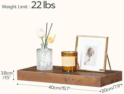 HOOBRO Floating Shelves Set of 2 Rustic Brown