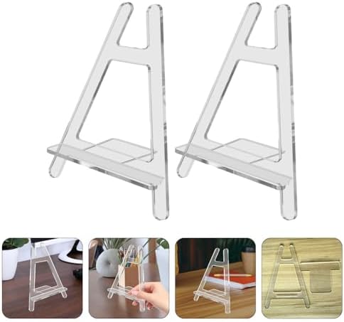 LOGOFUN 2Pcs Acrylic Display Stand for Plates Phones