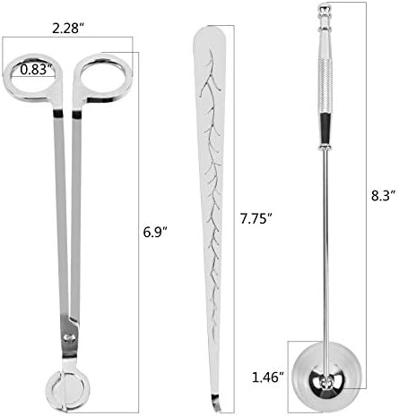 Harapu 3 in 1 Candle Accessory Set - Silver Stainless Steel
