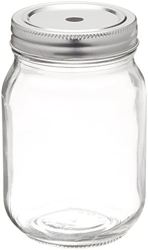 Clear Glass Mason Jars with Silver Matte Lids for Picnic and Parties