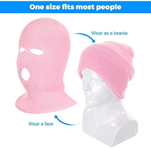 Tmflexe 2 Pieces 3-Hole Ski Mask Winter Balaclava Cap
