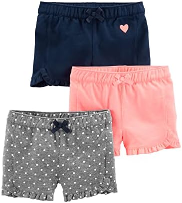 Simple Joys by Carters Girls 3-Pack Knit Shorts 1
