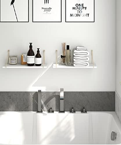 Afuly Floating Shelves Set of 2 Metallic Gold White