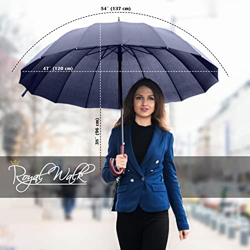Royal Walk Windproof Large Umbrella 54 Inch Automatic Open for 2 Persons