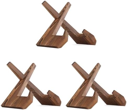 3 Pack Plate Stand Display - 65 Inch Wooden Easel Holder